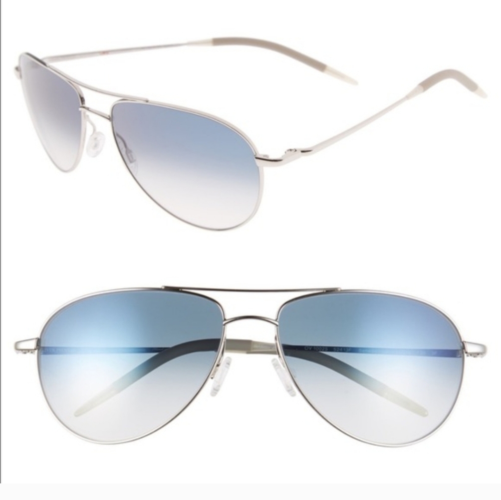 Oliver Peoples Benedict OV1002S Silver Aviator Sunglasses Photocromic